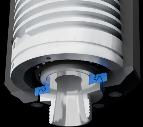 X22 &ndash; 5-stage labyrinth seal at the front bearing position (close-up)