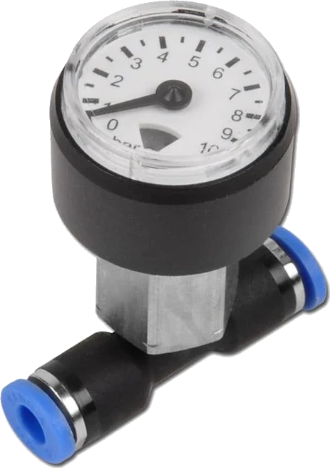 Manometer 0–10 bar mit Steckanschlüssen
