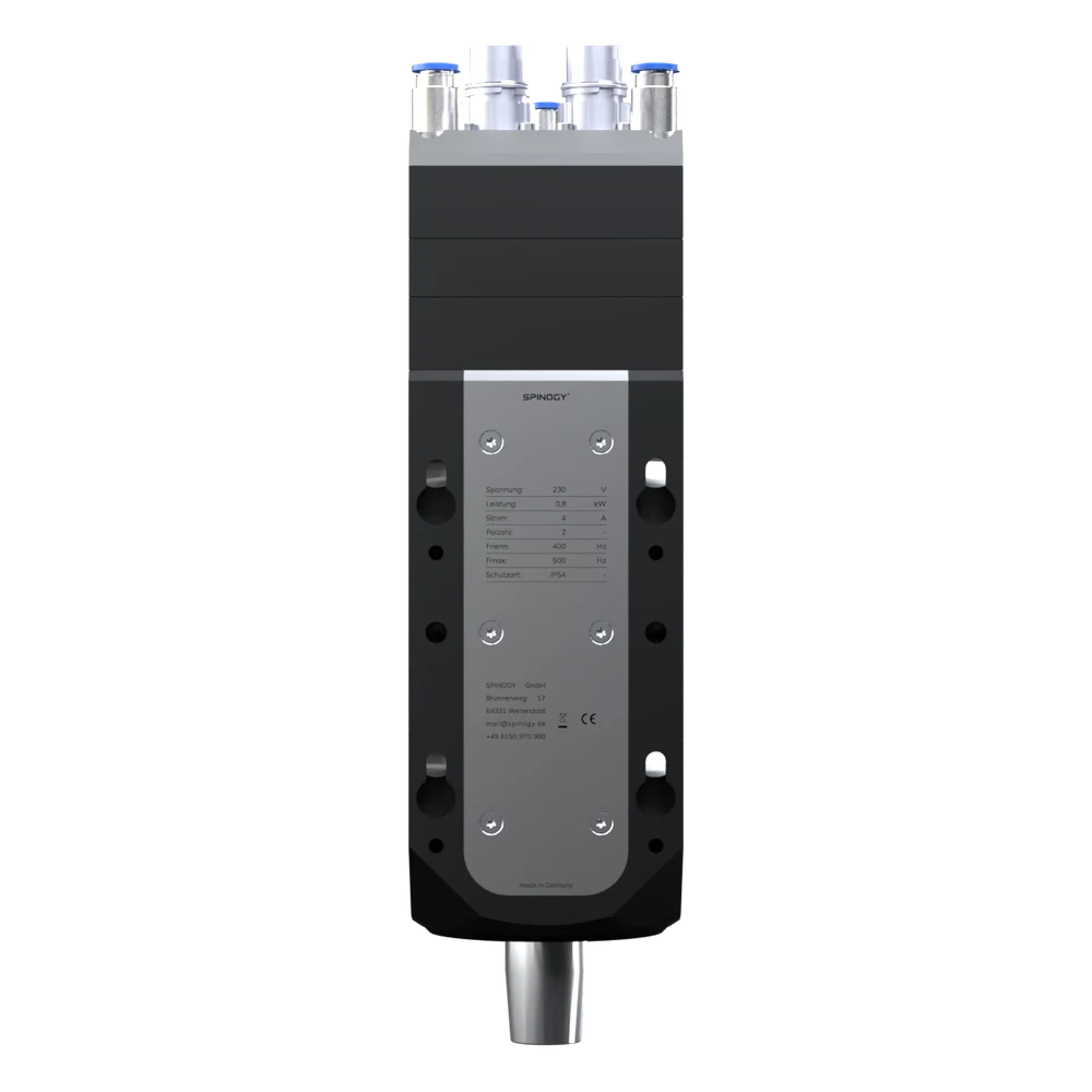SPINOGY motor spindle X11-F-DTC, front view with type designation