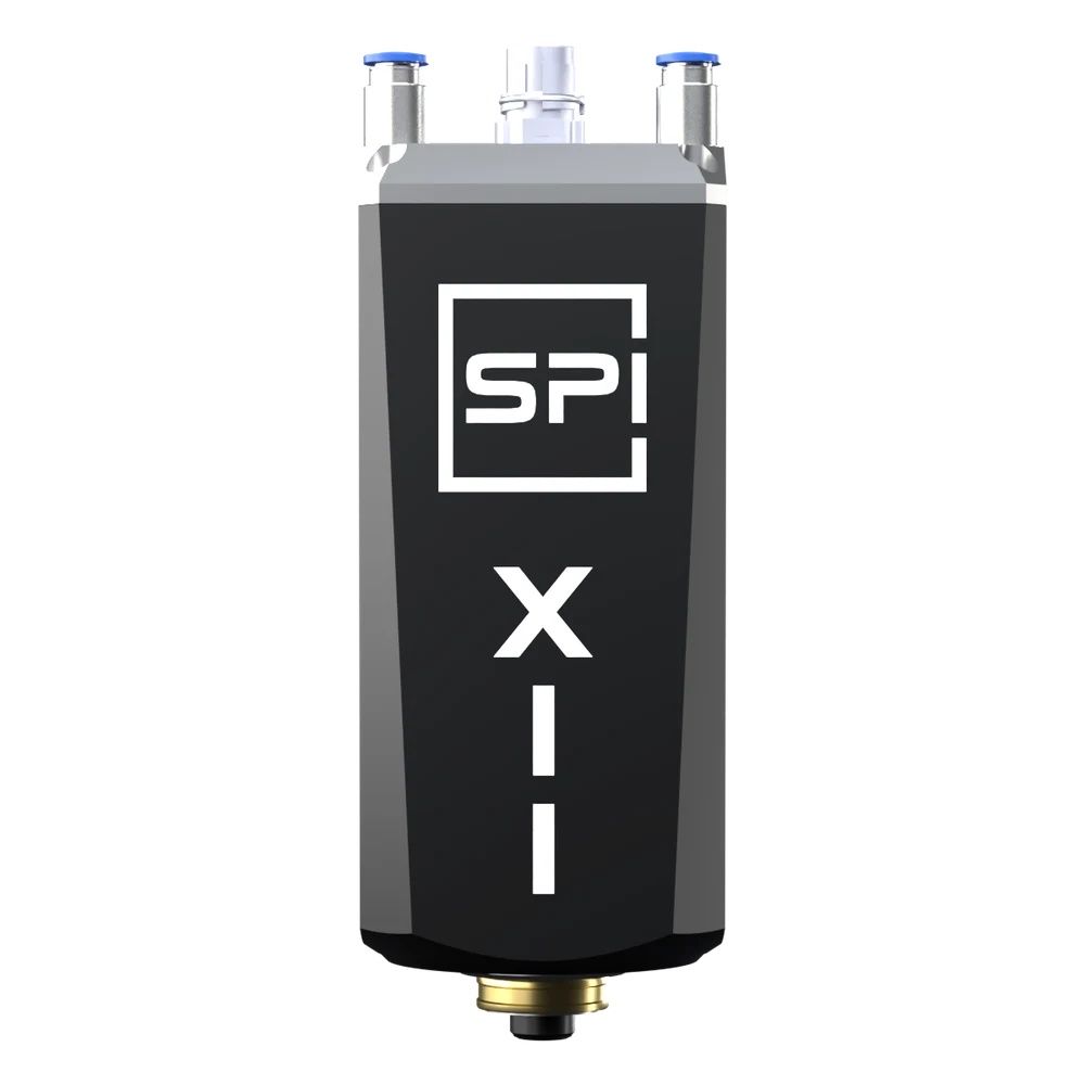 SPINOGY Motorspindel X11-F-HSKC25, Frontansicht mit Typenbezeichnung
