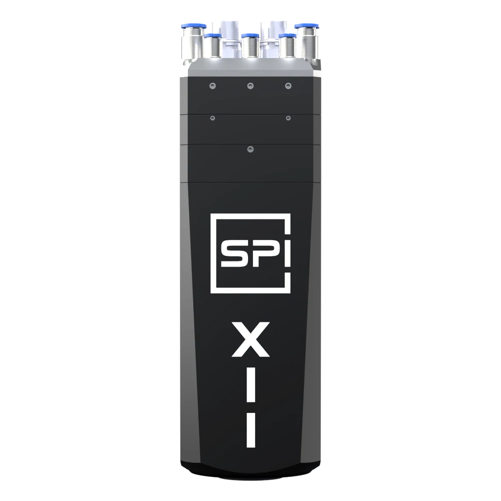 SPINOGY Motorspindel X11-F-SK20, Frontansicht mit Typenbezeichnung