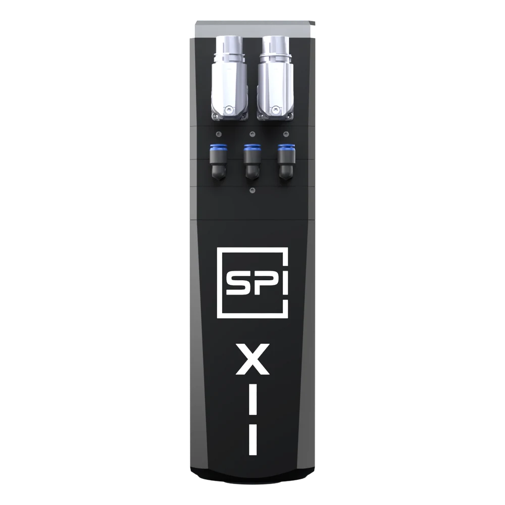 SPINOGY Motorspindel X11-L-SK20, Frontansicht mit Typenbezeichnung
