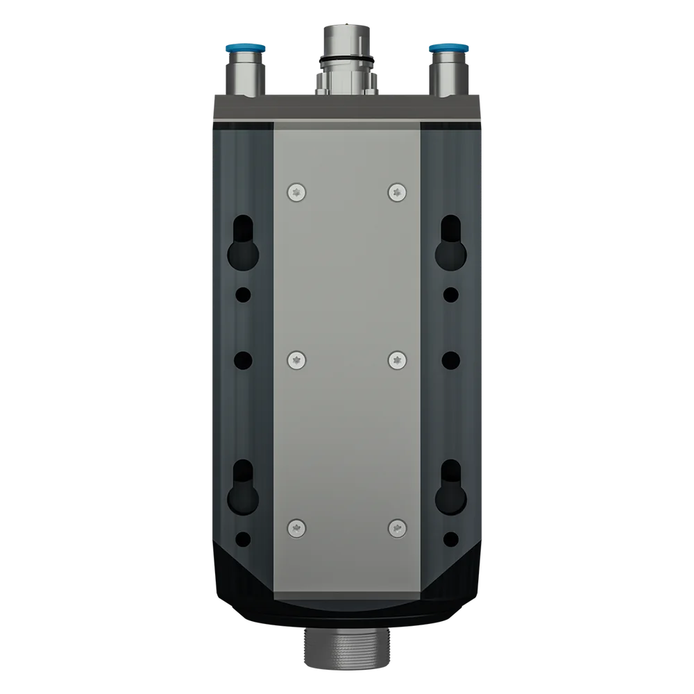 SPINOGY motor spindle X22-F-ER25, rear view with mounting plate
