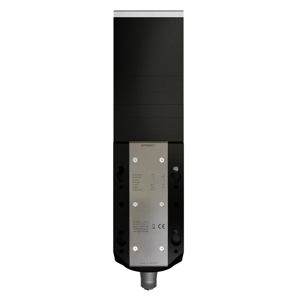 SPINOGY motor spindle X22-L-DTC, rear view with mounting plate