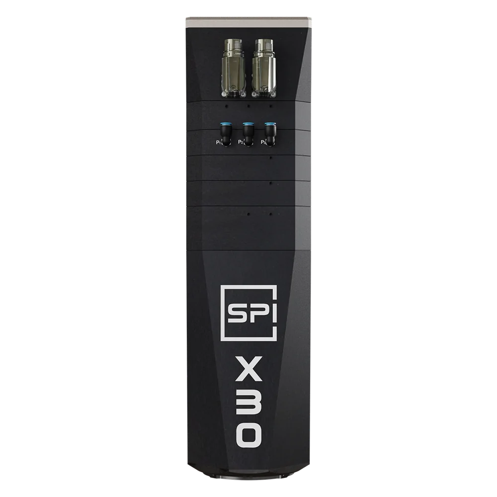 SPINOGY motor spindle X30-L-SK30, front view with type designation